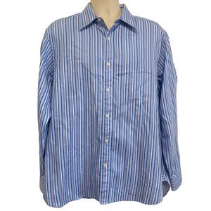 MICHAEL KORS Blue Striped Casual Button Down Shirt